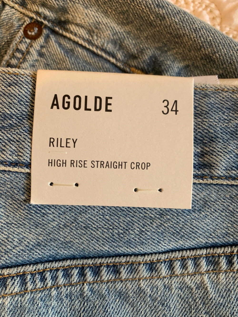 NWT - Agolde - Riley High Rise Crop Straight - Size 34 - Picture 6 of 9